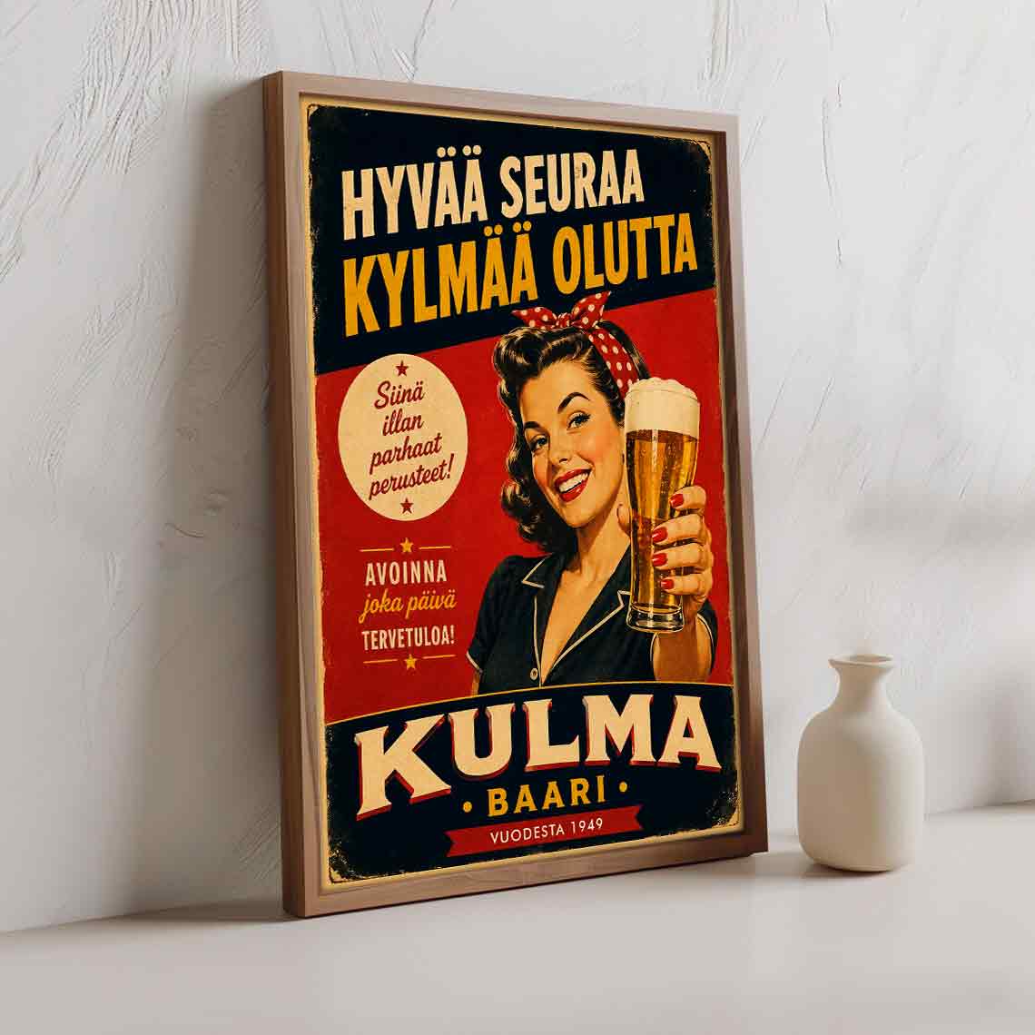 Juliste Ravintolat Kulma Baari LÖ 50×70 70x100aaa