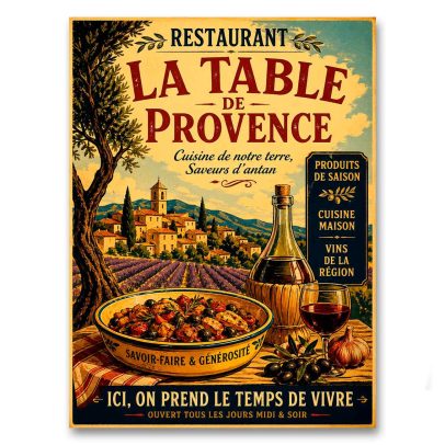 Juliste Restaurant La Table de Provence