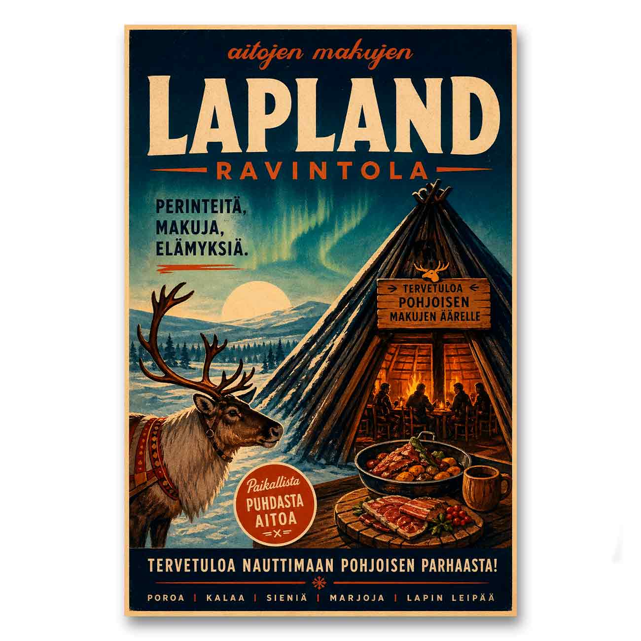 Juliste Ravintolat Lapland LÖ 50×75 70x105a