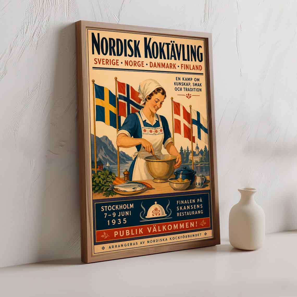 Juliste Ravintolat Nordisk Koktävling LÖ 50×75 70x105aaa