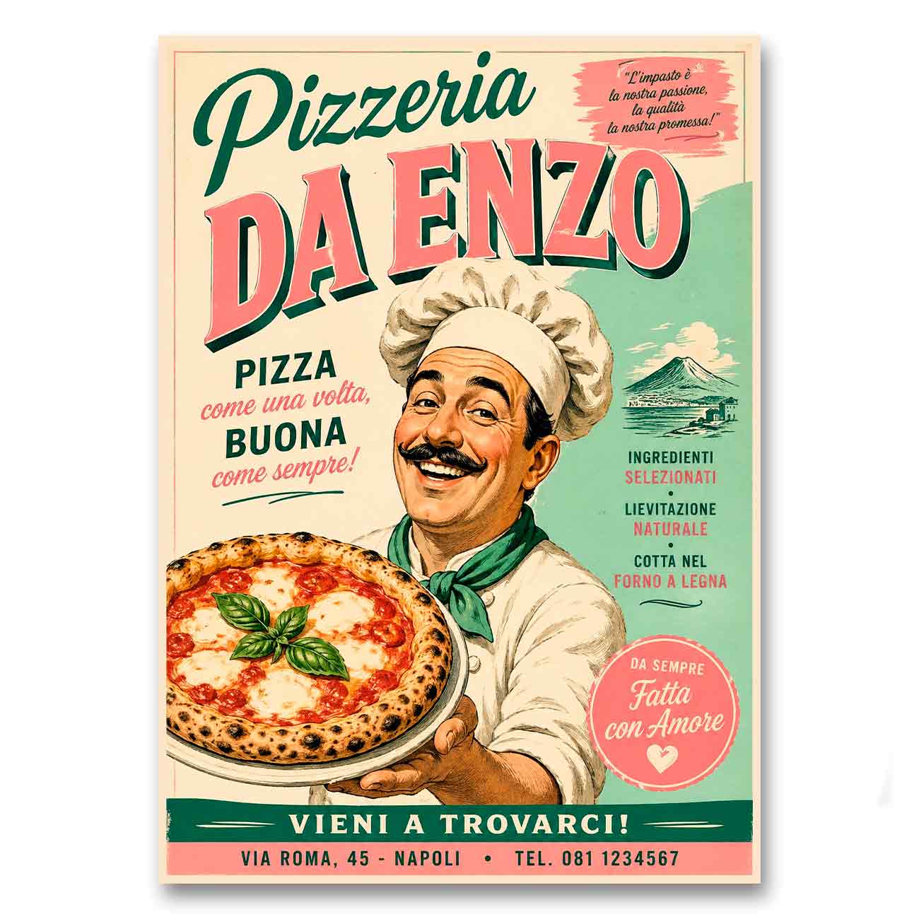Juliste Ravintolat Pizzeria Da Enzo LÖ 50×70 70x100a