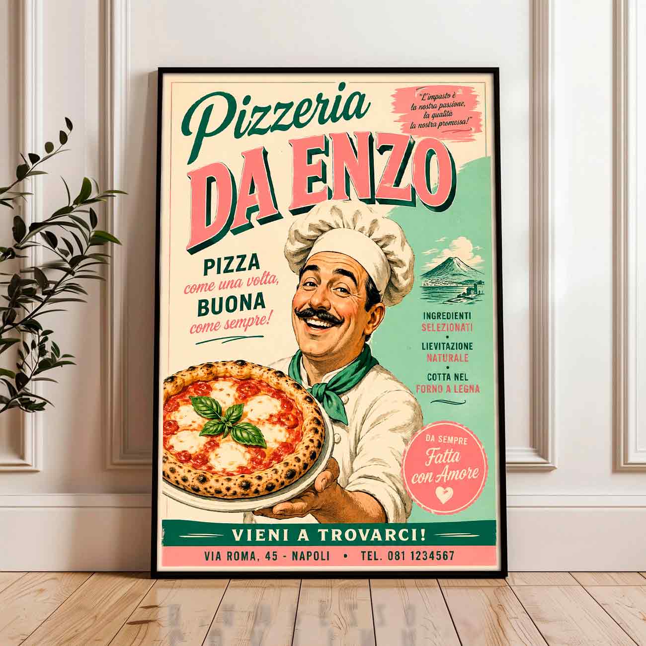 Juliste Ravintolat Pizzeria Da Enzo LÖ 50×70 70x100aa