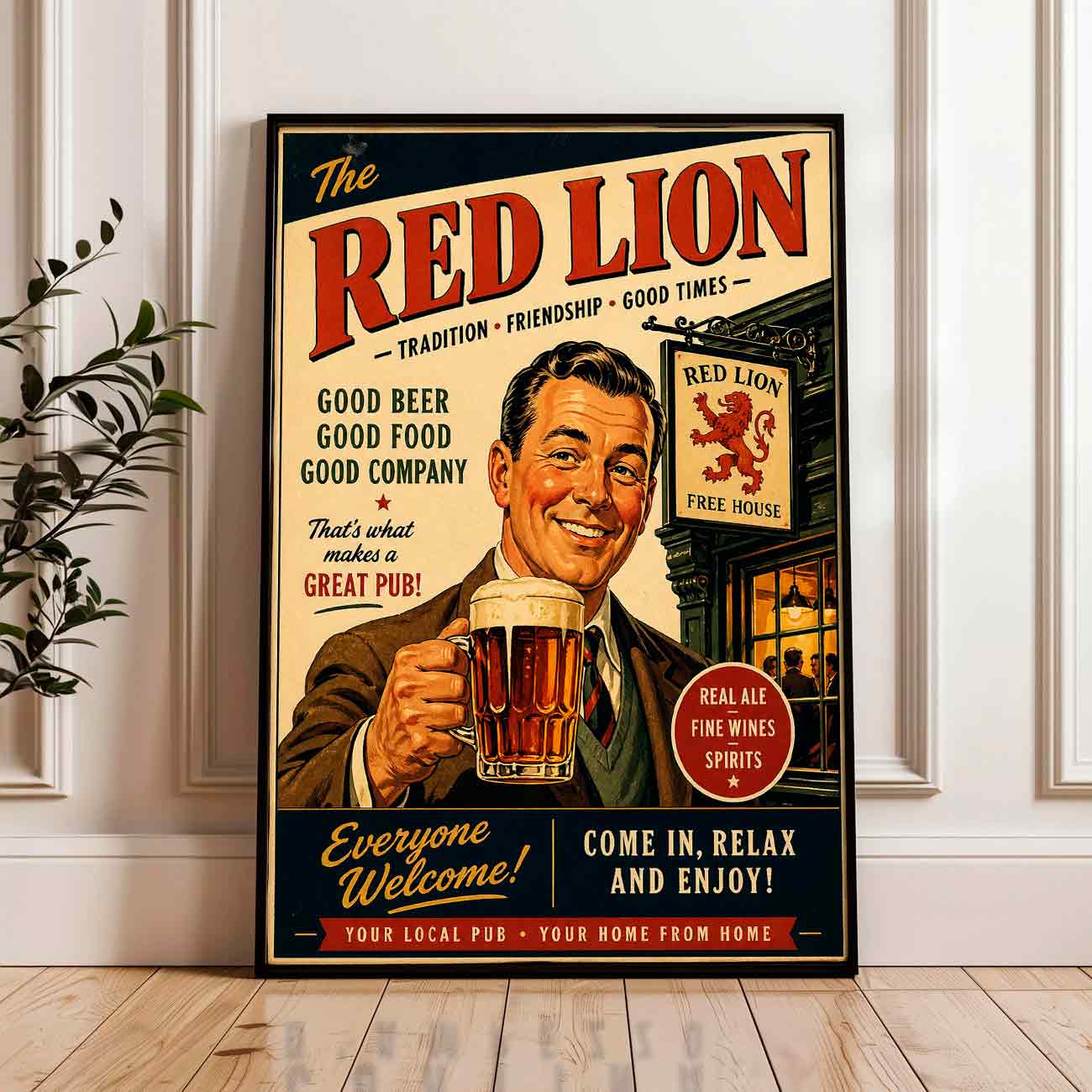 Juliste Ravintolat Pub Red Lion LÖ 50×70 70x100aa