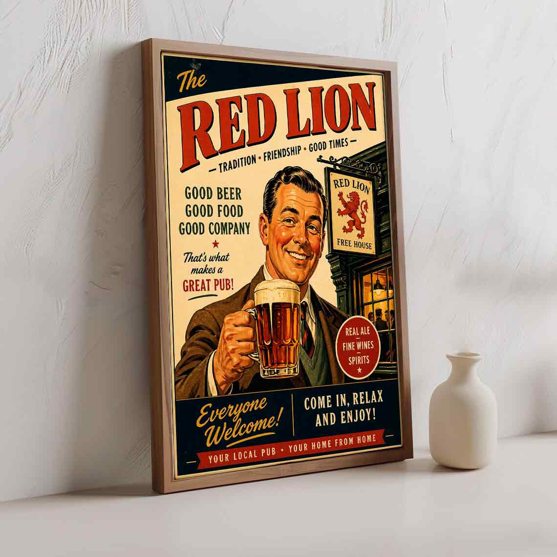 Juliste Ravintolat Pub Red Lion LÖ 50×70 70x100aaa