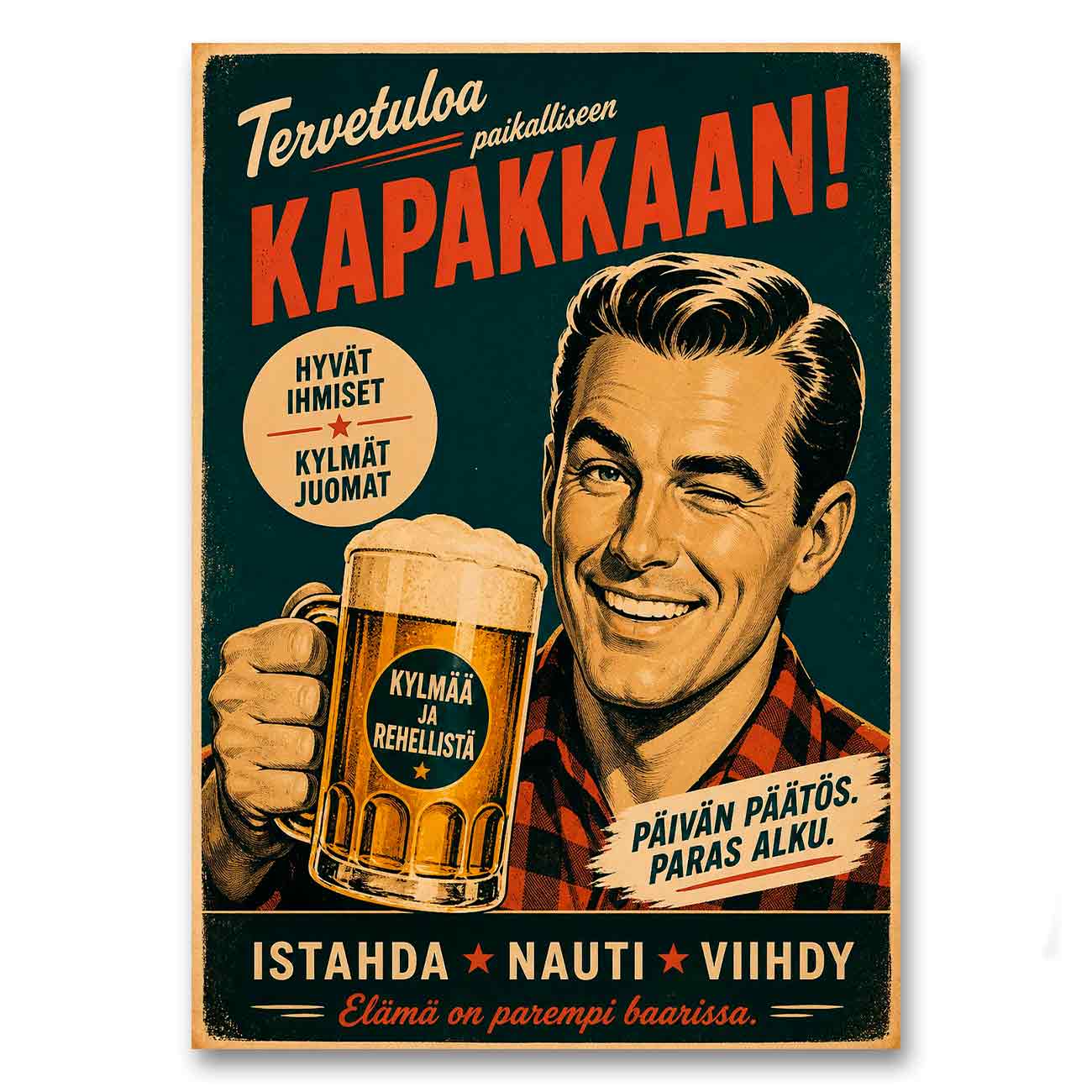 Juliste Ravintolat Tervetuloa Kapakkaan LÖ 50×70 70x100a