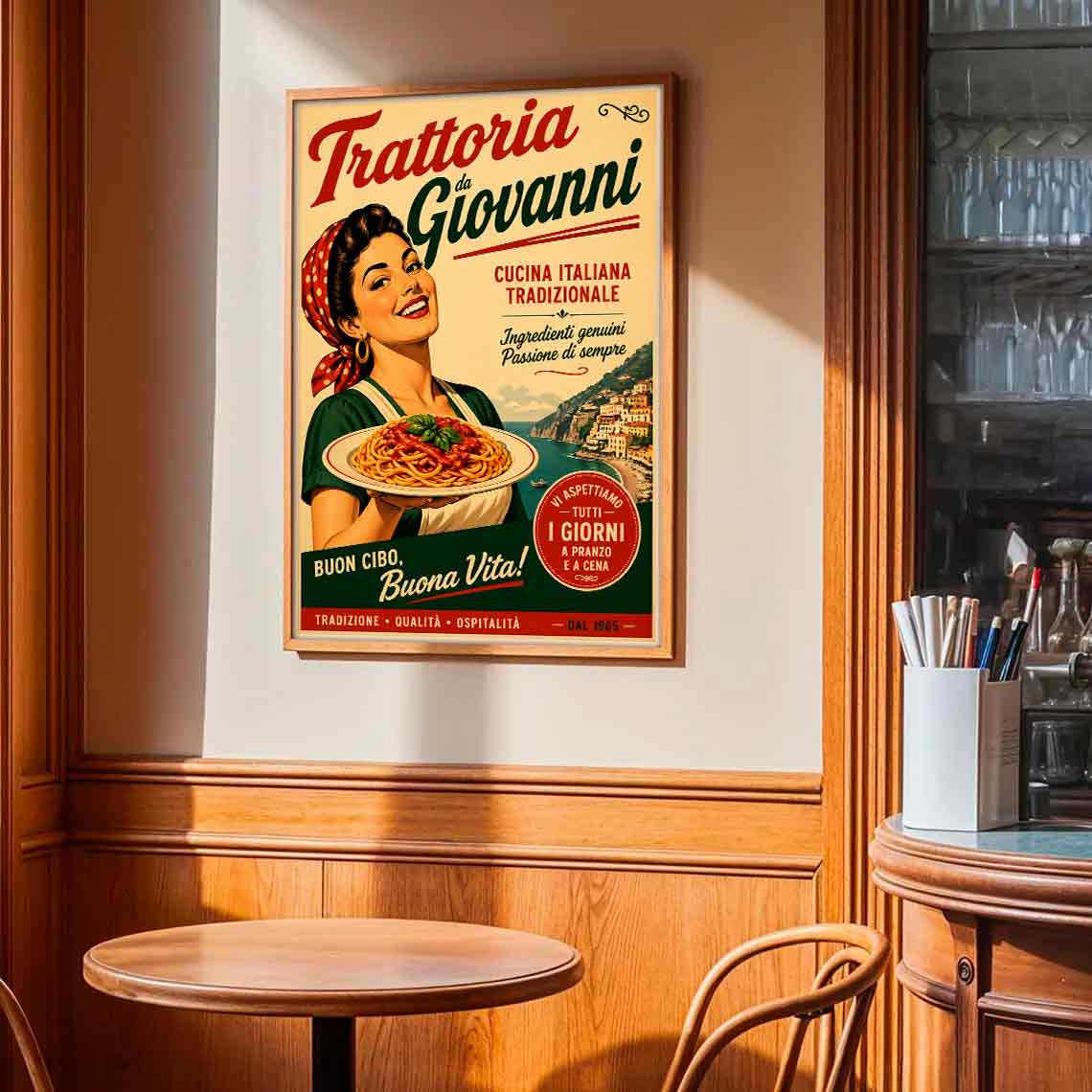 Juliste Ravintolat Trattoria Giovanni LÖ 50×70 70x100aa