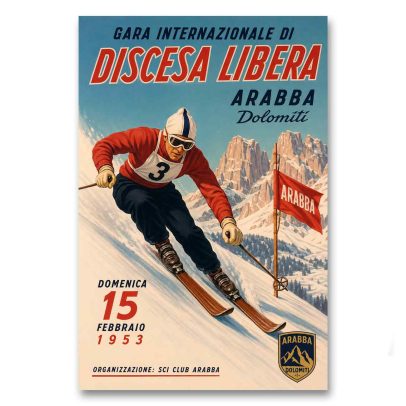 Juliste Gara Internazionale di Discesa Libera Arabba 1953
