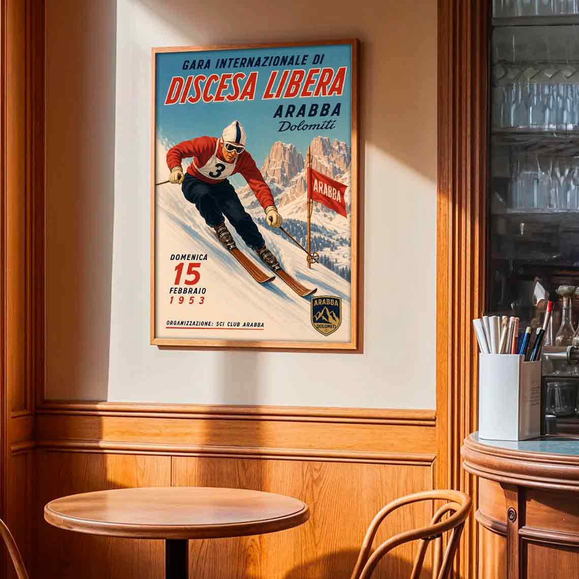 Juliste Urheilu Arabba syöksylasku 2 LÖ 50×75 70x105aaa