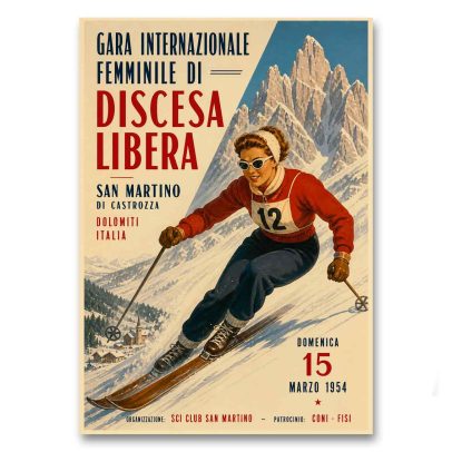 Juliste Gara Internazionale Femminile di Discesa Libera 1954