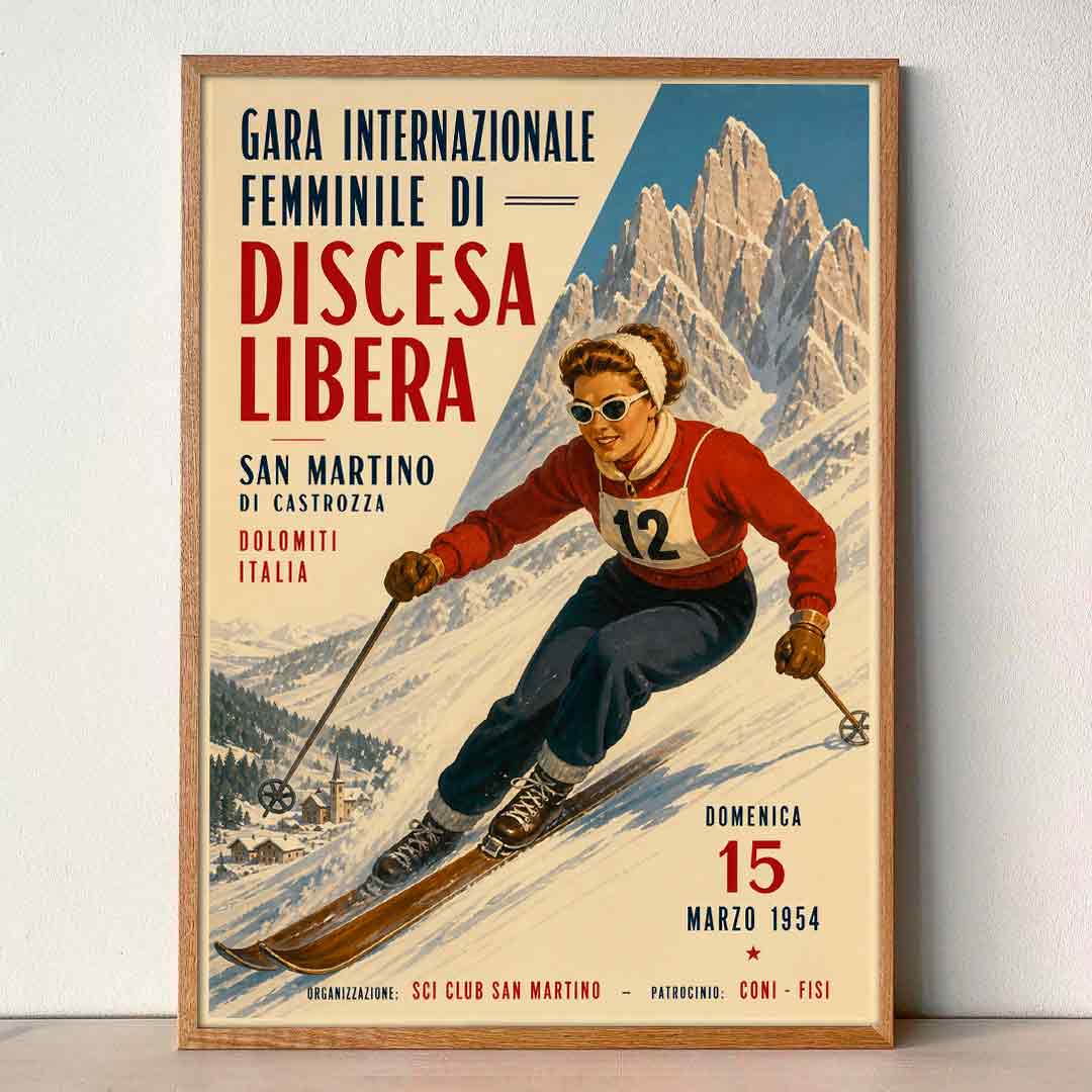 Juliste Urheilu Discesa Libera naisten syöksylasku 1 LÖ 50×70 70x100aa