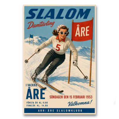 Juliste Slalom damtävling Åre 1953