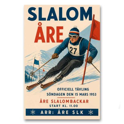 Juliste Slalom officiell tävling Åre 1953