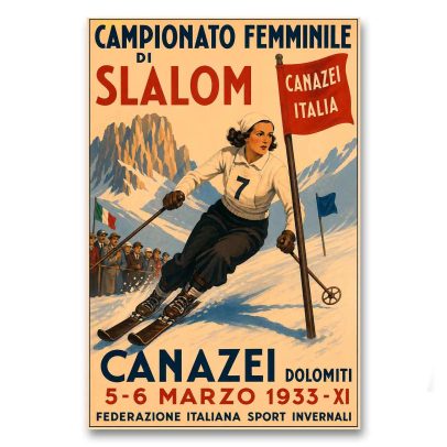 Juliste Campionato Femminile di Slalom Canazei 1933
