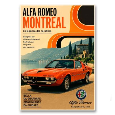 Juliste Alfa-Romeo Montreal - L´eleganza del carattere