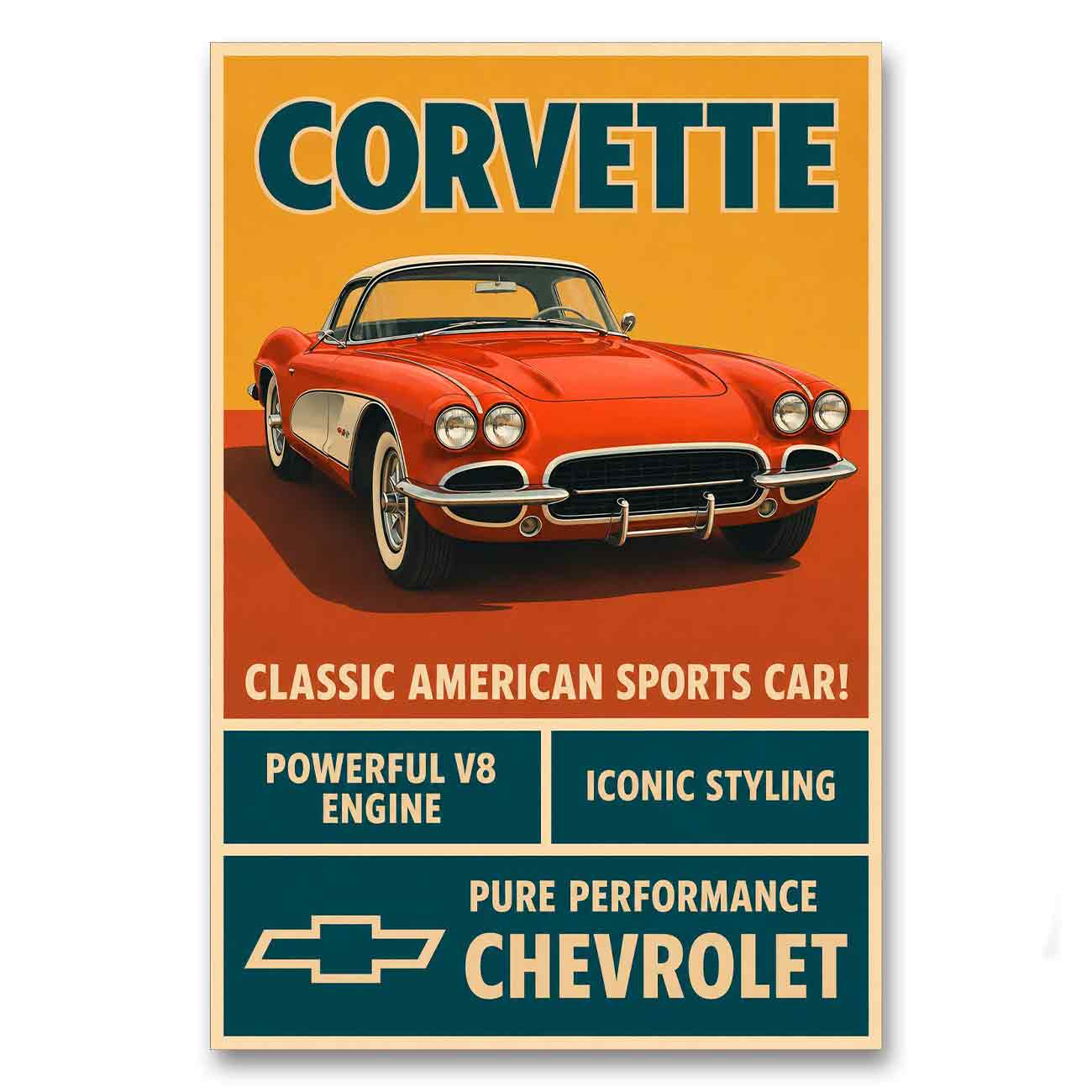 Juliste autot Chevrolet Corvette LÖ 40×60 50×75-2a