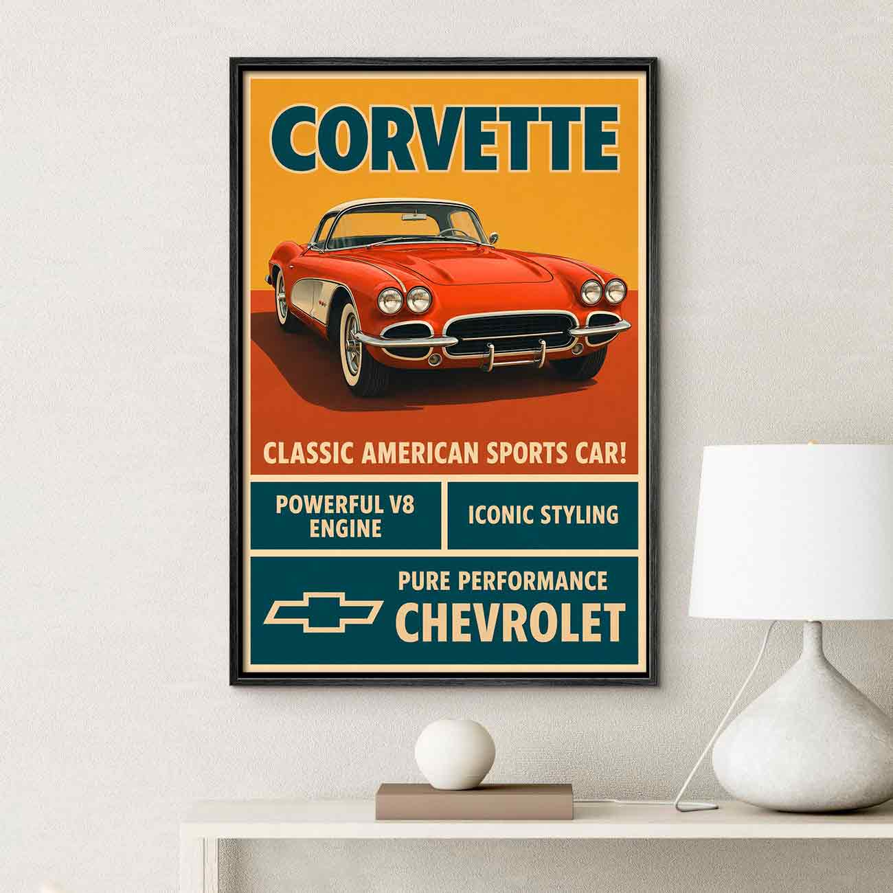 Juliste autot Chevrolet Corvette LÖ 40×60 50×75-2aa