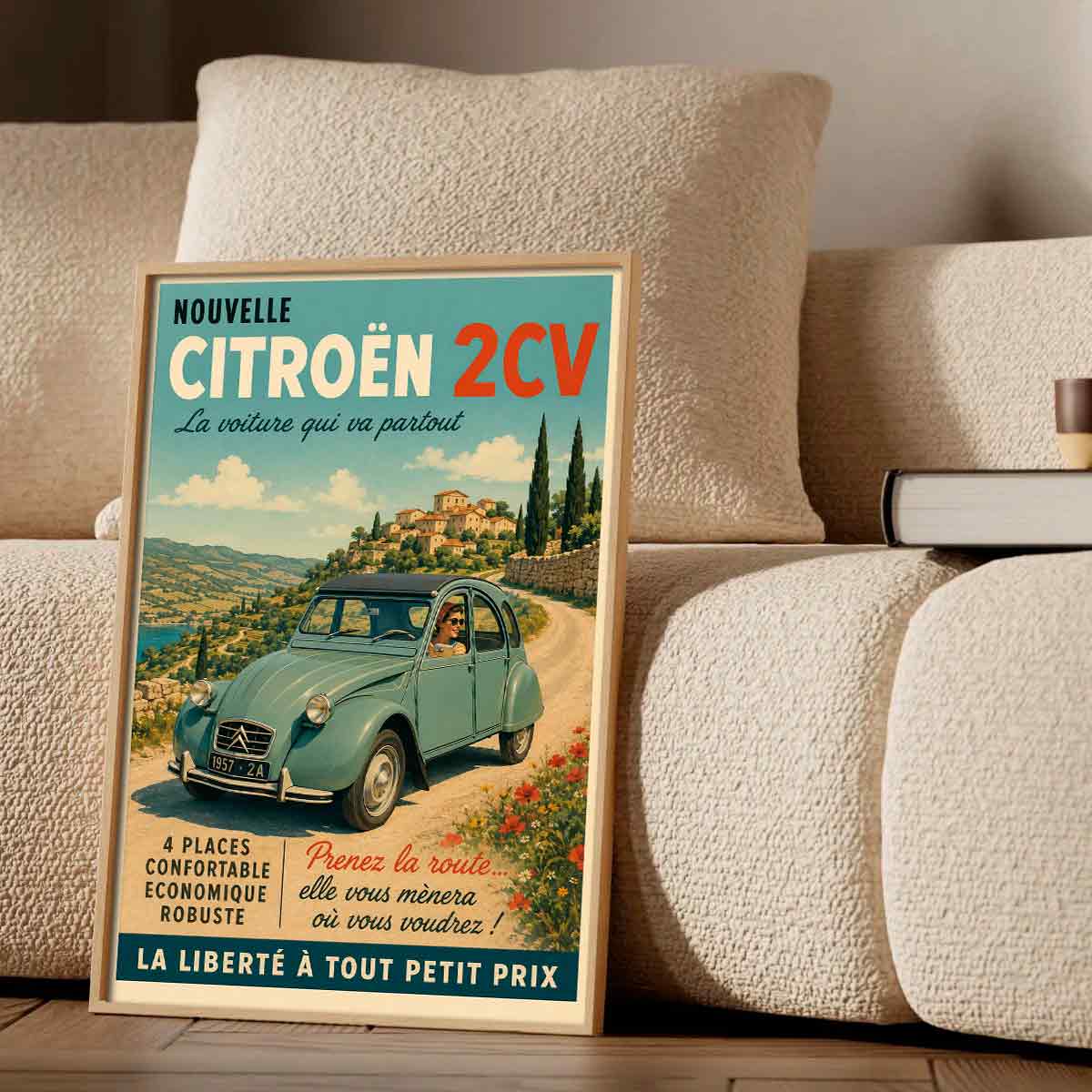 Juliste autot Citroen 2CV FR LÖ 40×60 50×75-2aaa