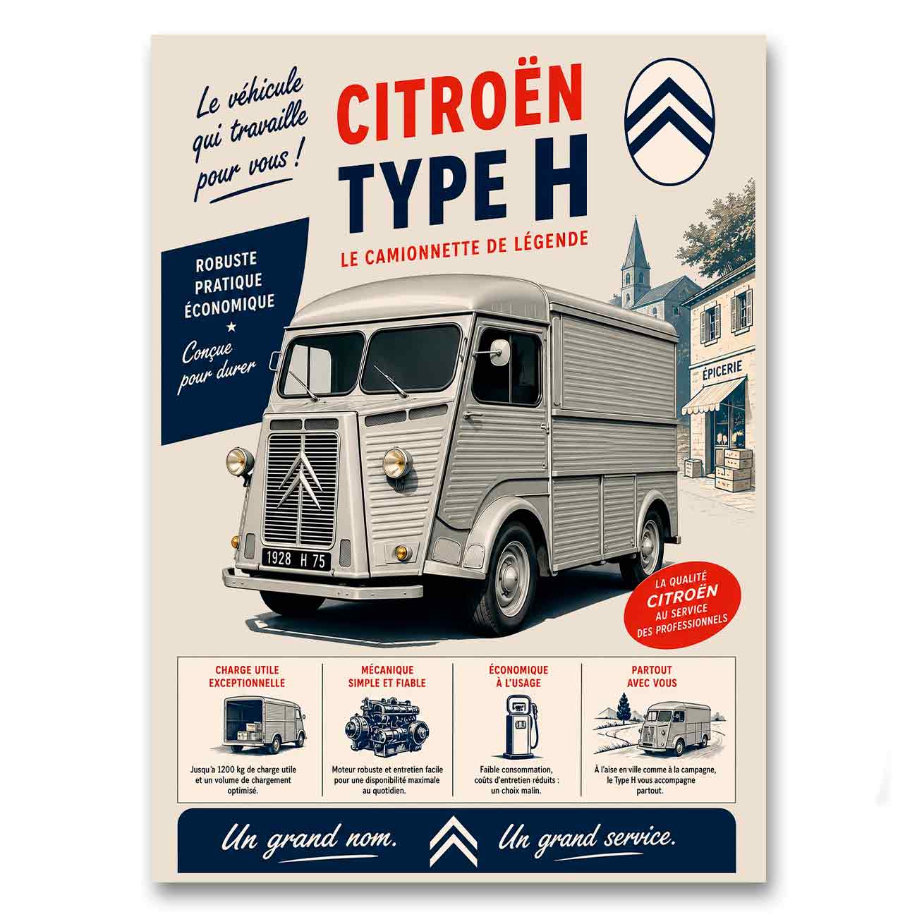Juliste Citroën Type H – Le camionnette de légende