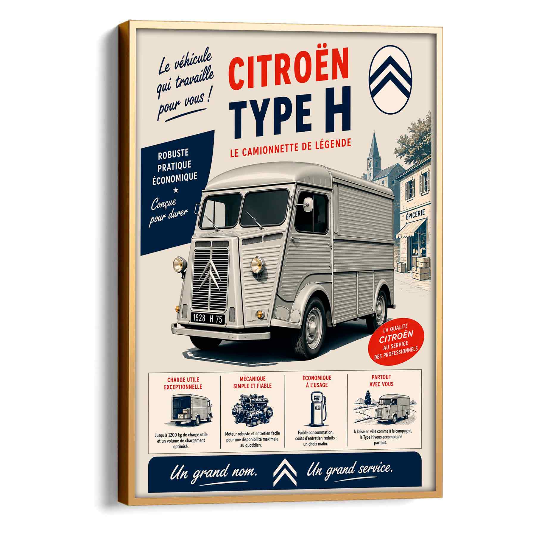 Juliste autot Citroen Type H LÖ 40×55 50x70aa