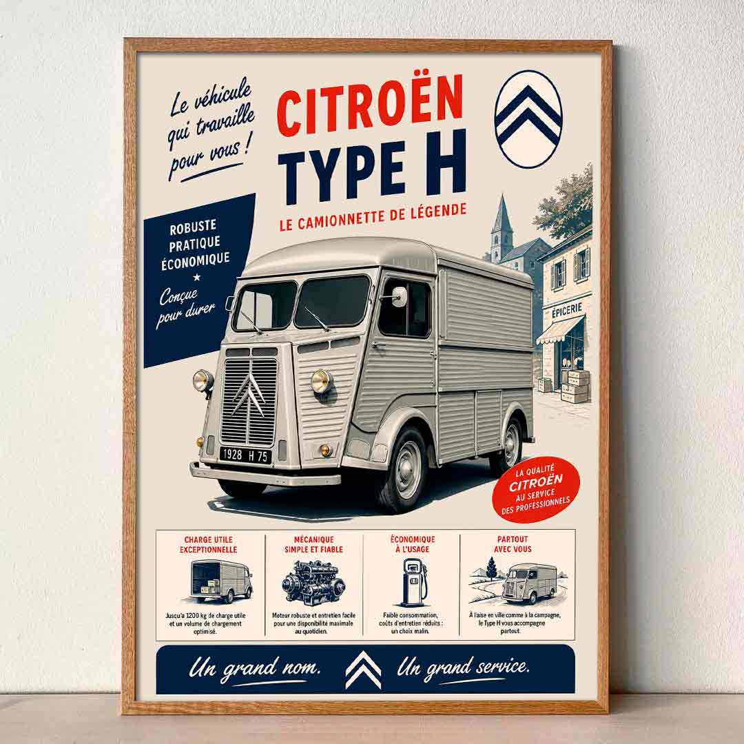 Juliste autot Citroen Type H LÖ 40×55 50x70aaaa