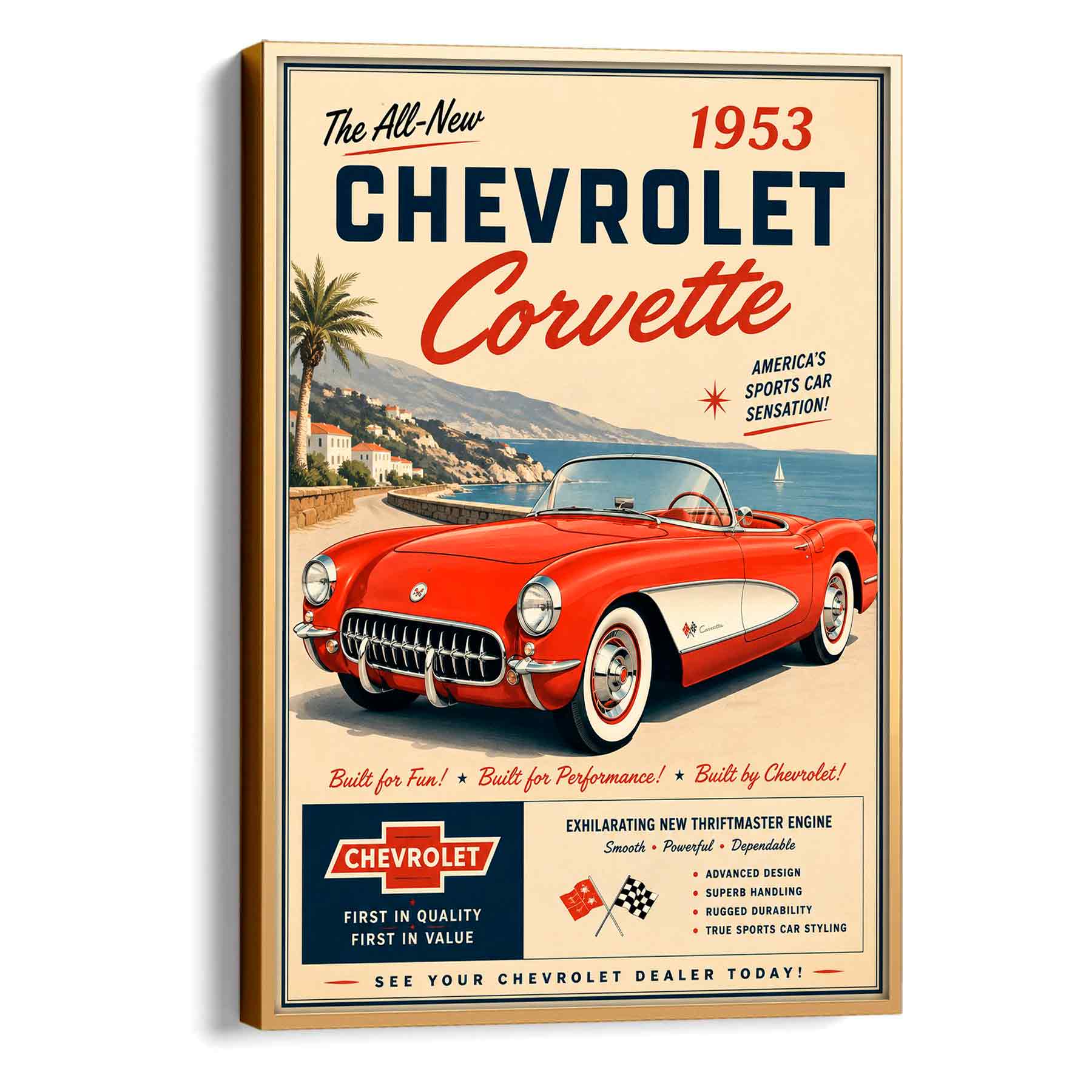 Juliste autot Corvette LÖ 50×70 70×100-2aa