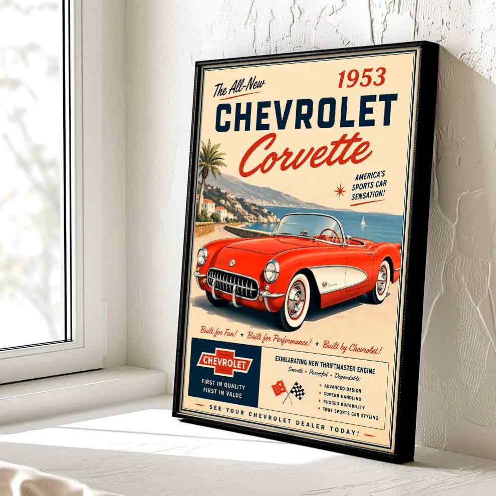 Juliste autot Corvette LÖ 50×70 70×100-2aaa