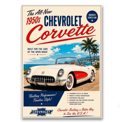 Juliste The All-New 1950s Chevrolet Corvette