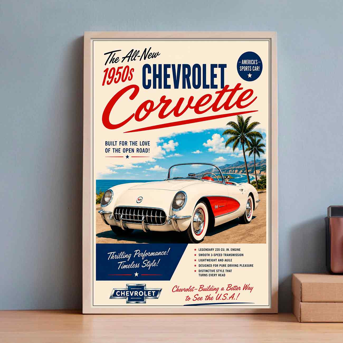 Juliste autot Corvette a LÖ 50×70 70×100-1aaa