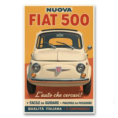 Juliste Nuova Fiat 500 - L´auto che cercavi