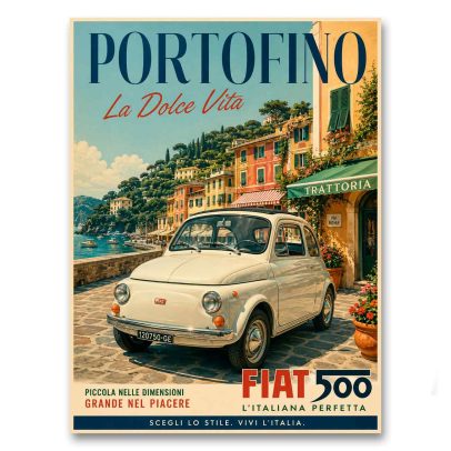 Juliste Fiat 500 - L´Italiana perfetta
