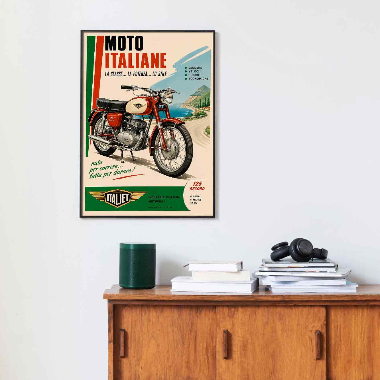 Juliste autot Italia moottoripyörä LÖ 50×70 70×100-1aaa