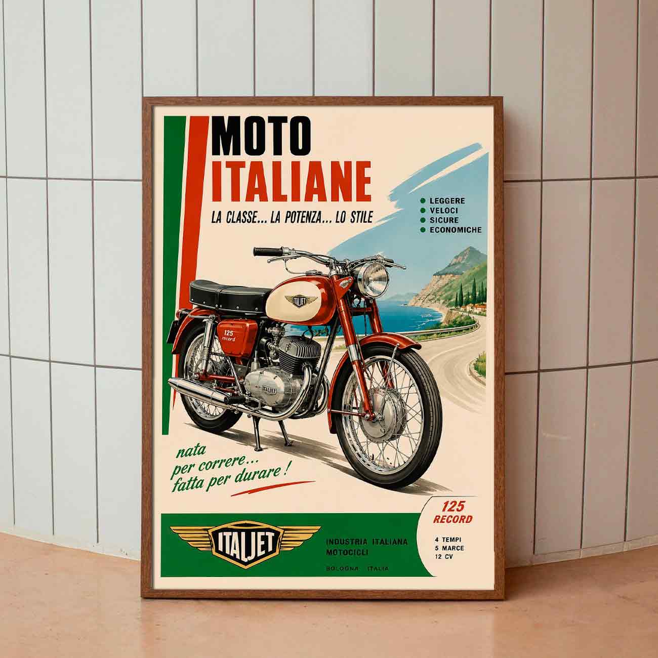 Juliste autot Italia moottoripyörä LÖ 50×70 70×100-1aaaa