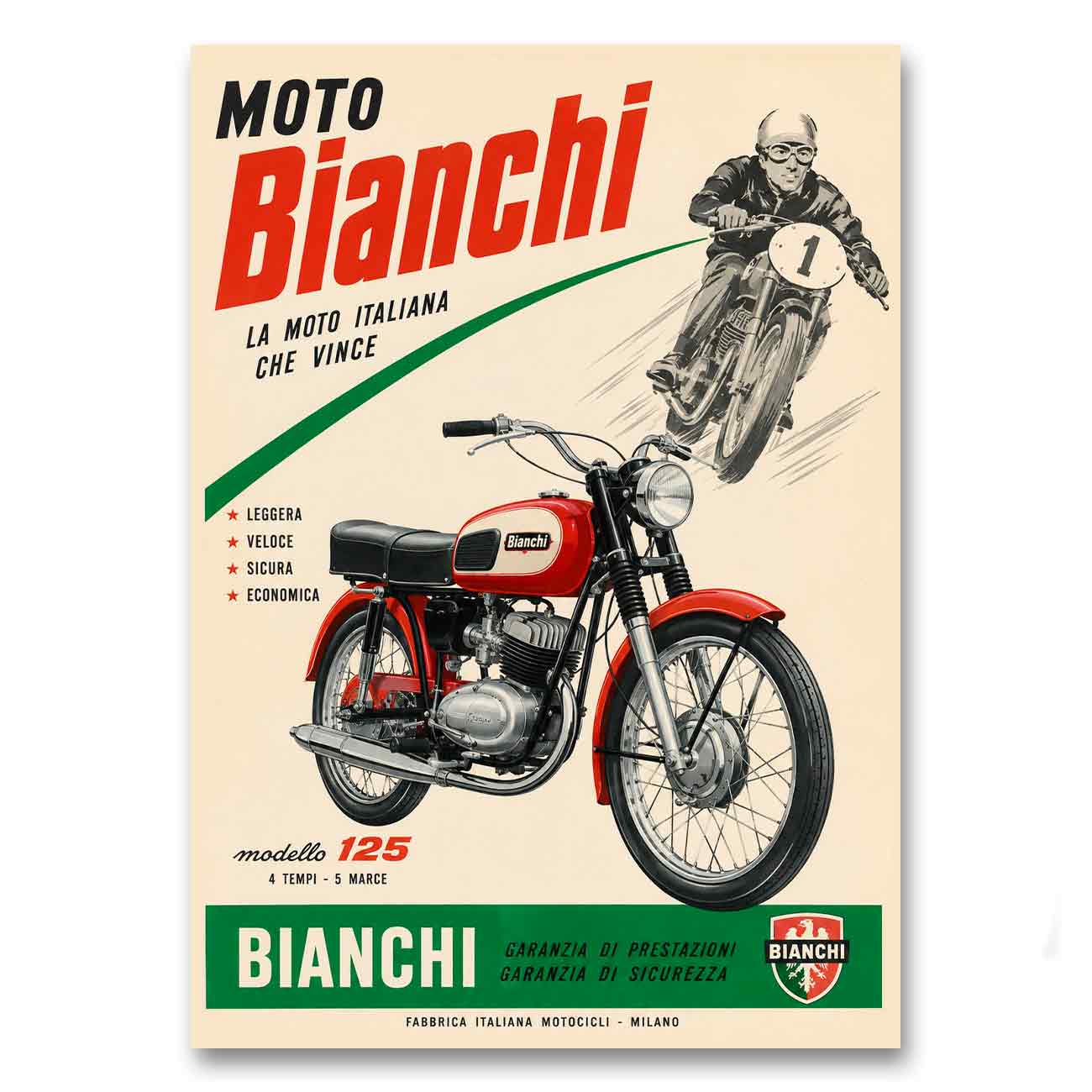 Juliste autot Italia moottoripyörä LÖ 50×70 70×100-2a