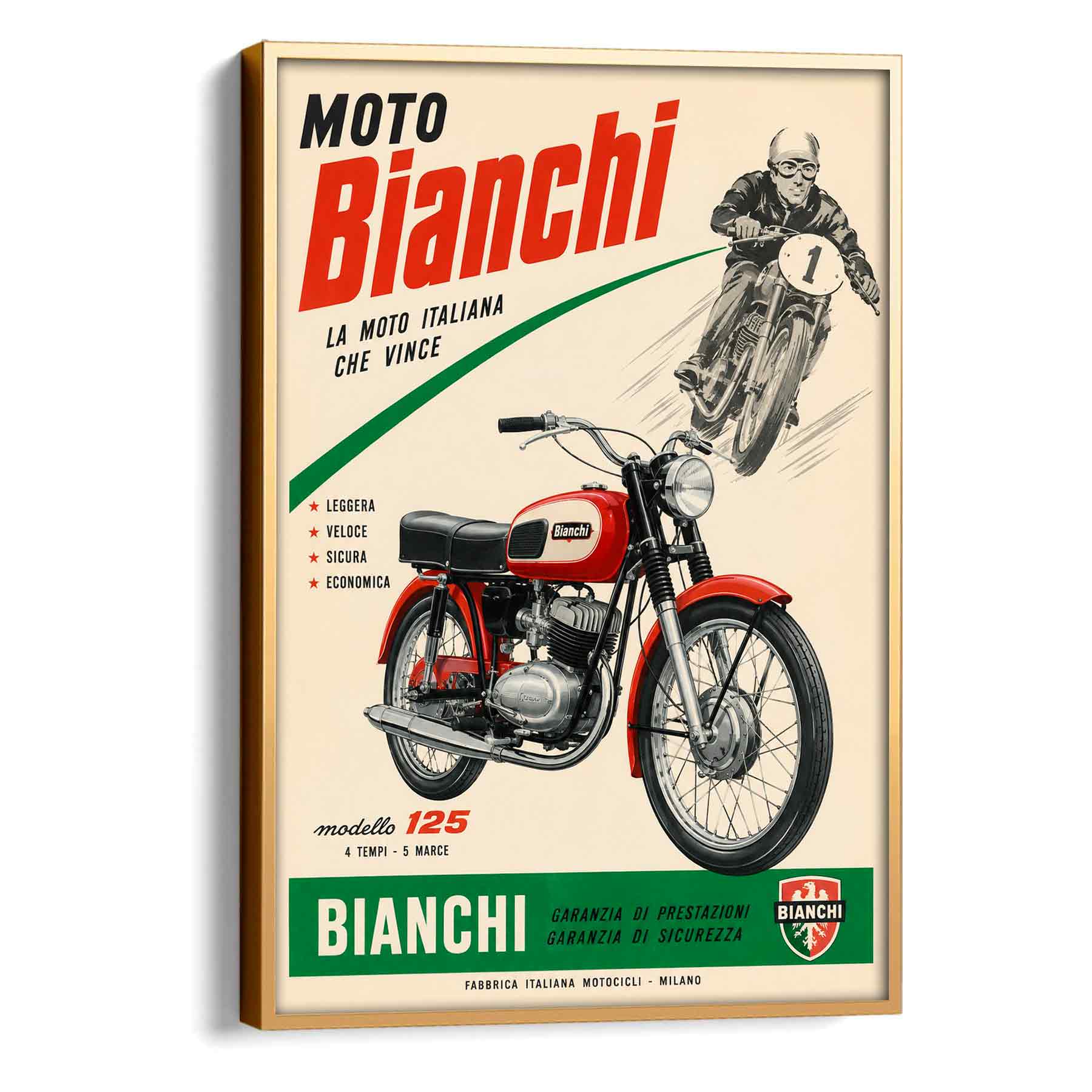 Juliste autot Italia moottoripyörä LÖ 50×70 70×100-2aa