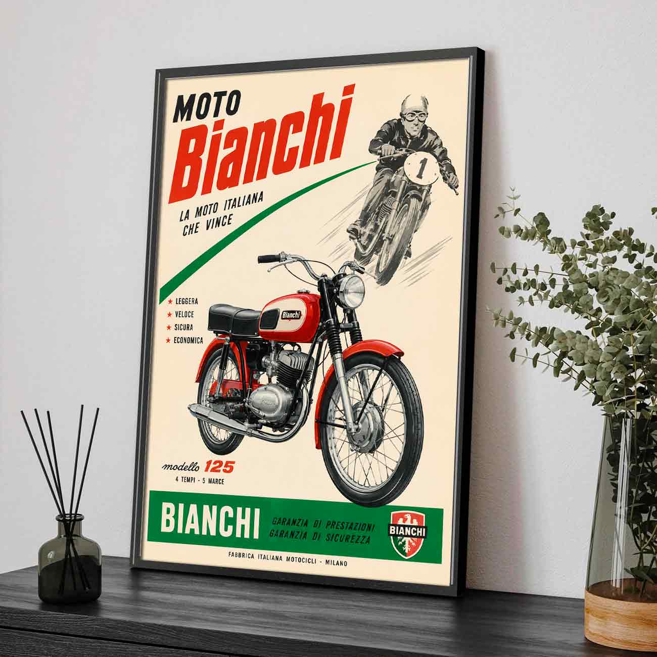 Juliste autot Italia moottoripyörä LÖ 50×70 70×100-2aaaa