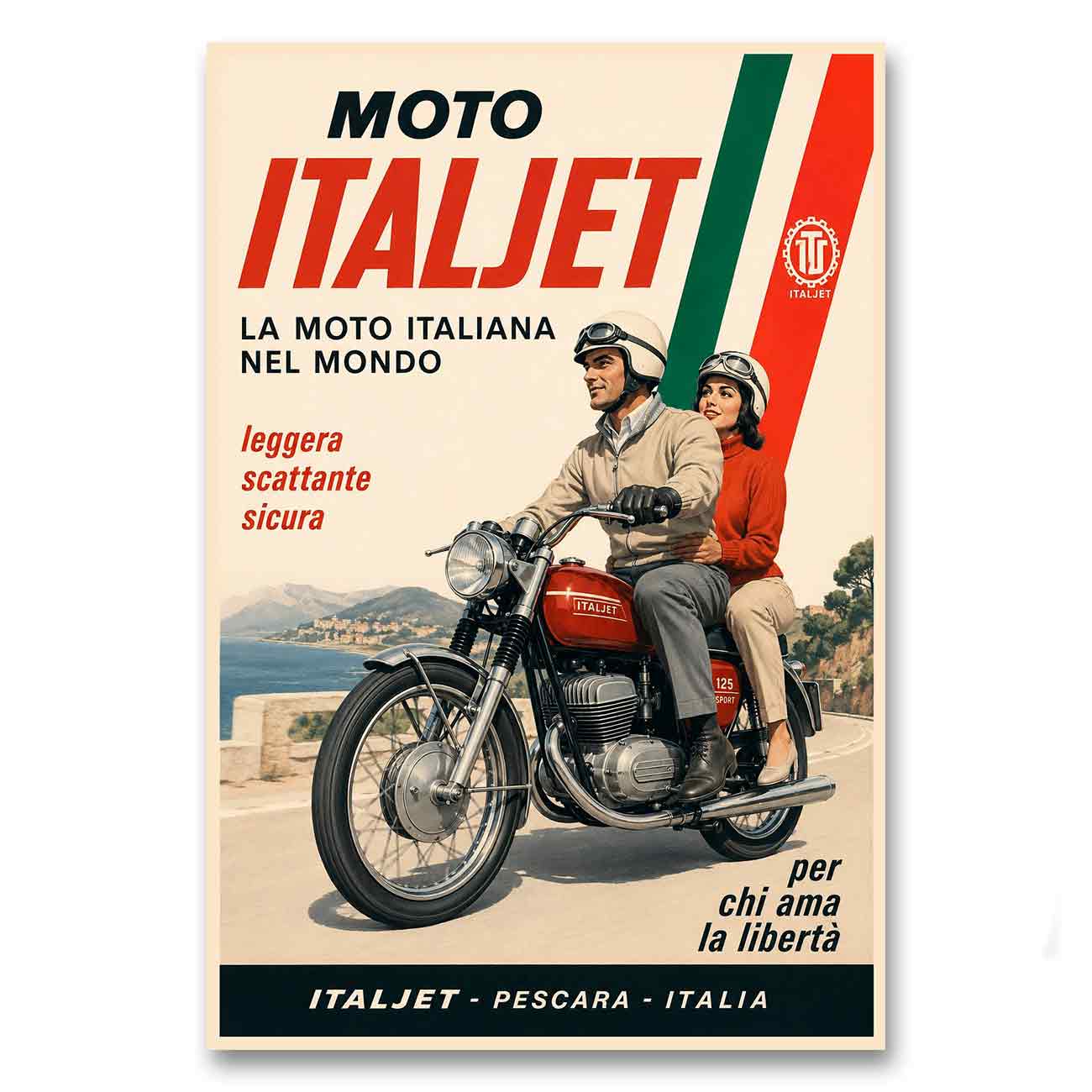 Juliste autot Italia moottoripyörä LÖ 50×75 70×105-3a