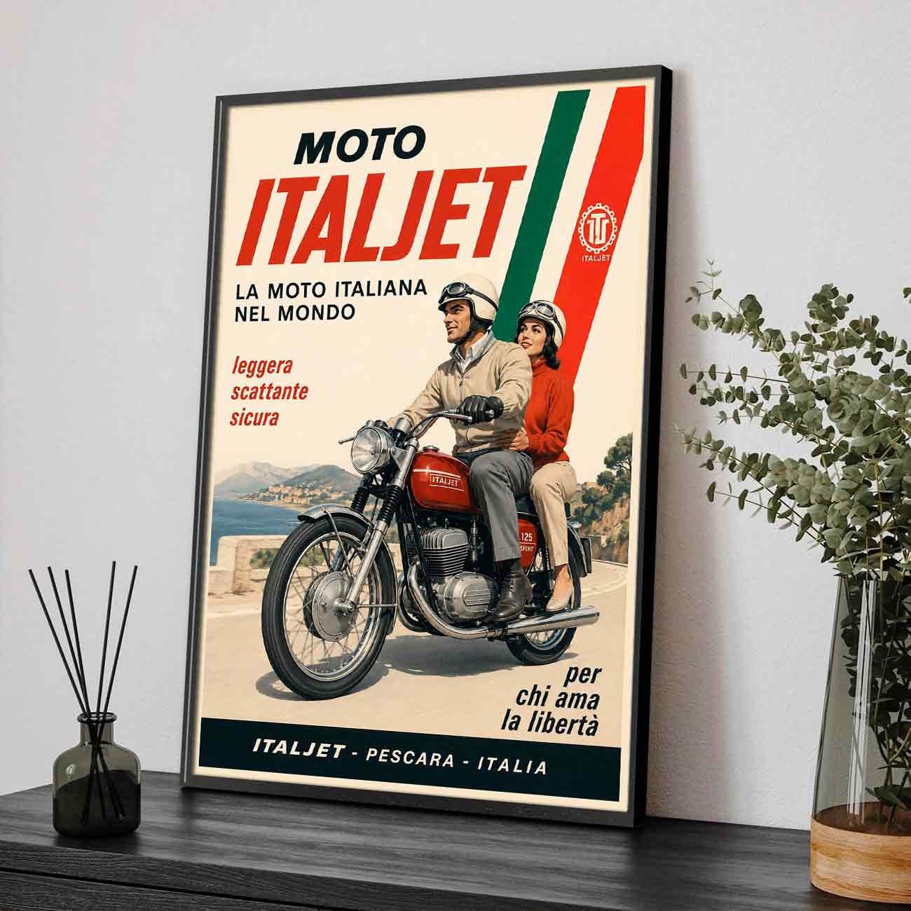 Juliste autot Italia moottoripyörä LÖ 50×75 70×105-3aaaa
