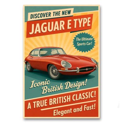 Juliste Jaguar E-Type - A True British Classic