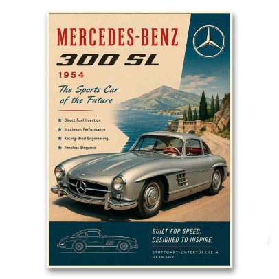 Juliste Mercedes-Benz 300SL - The Sports Car of the Future