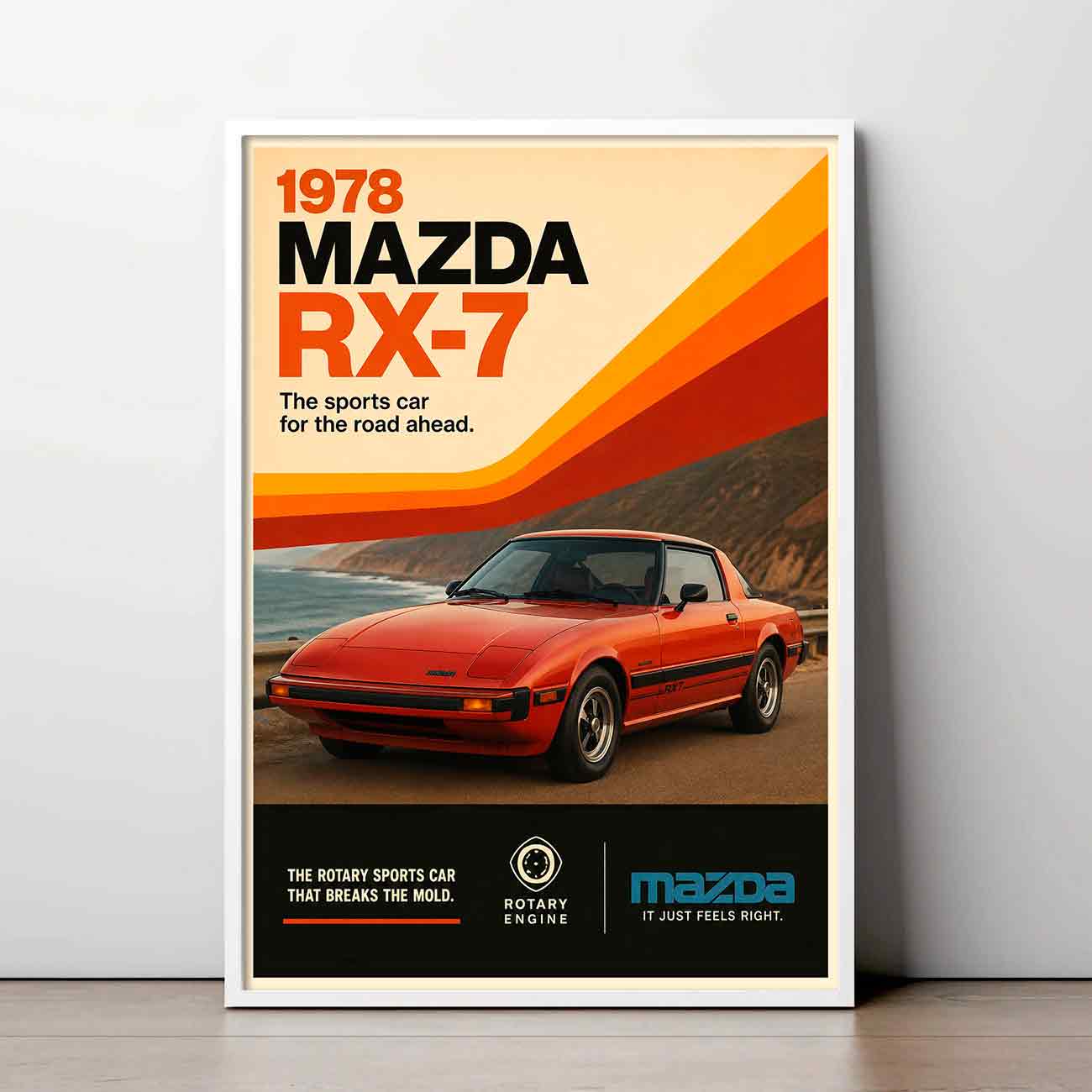 Juliste autot Mazda RX7 LÖ 40×55 50×70-1aa