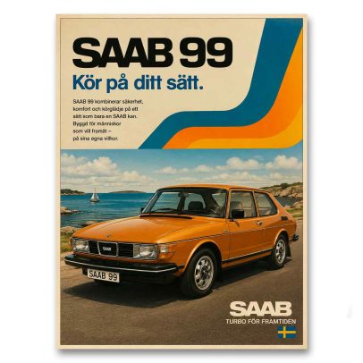 Juliste Saab 99 - Kör på din sätt
