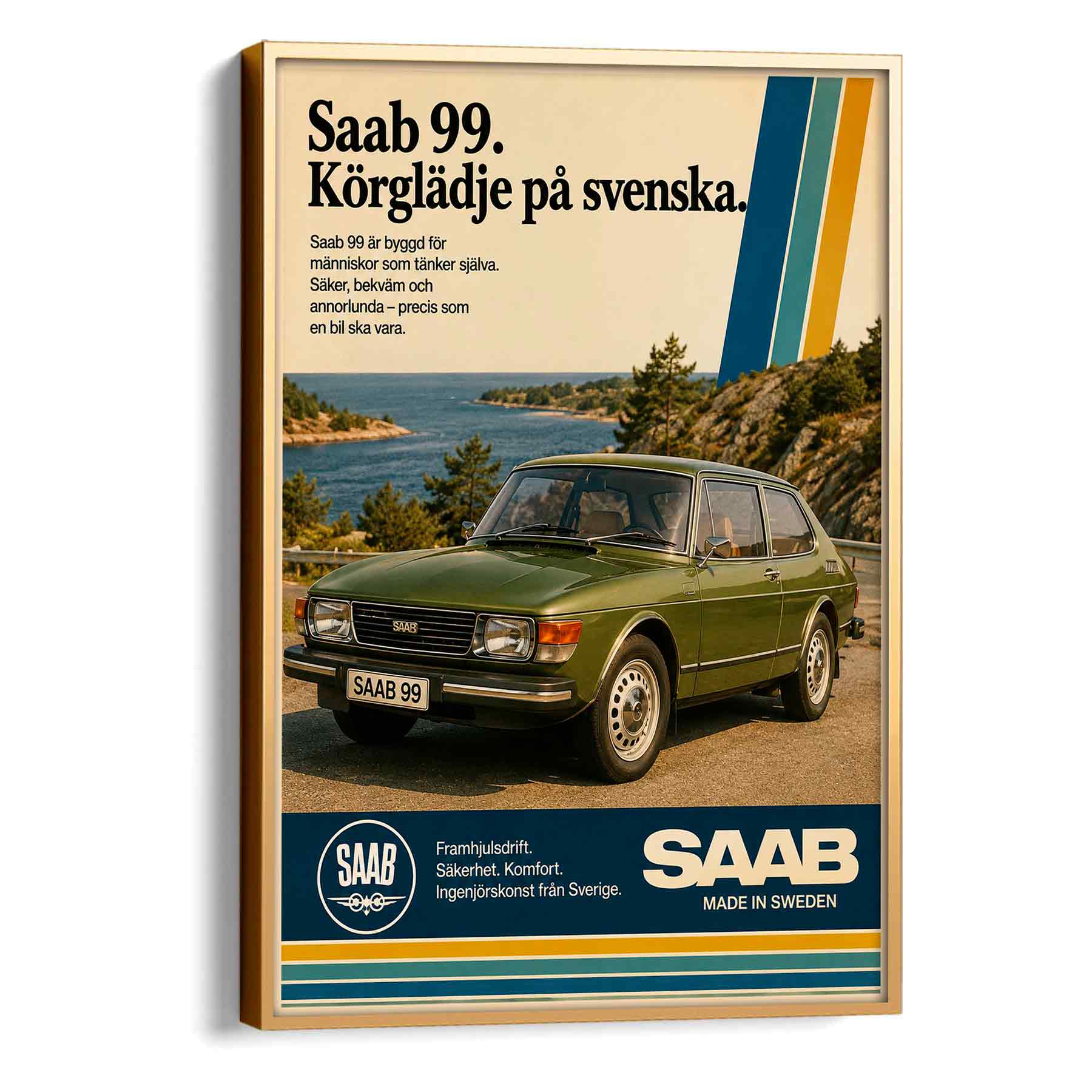 Juliste autot Saab 99 LÖ 40×55 50×70-2aa