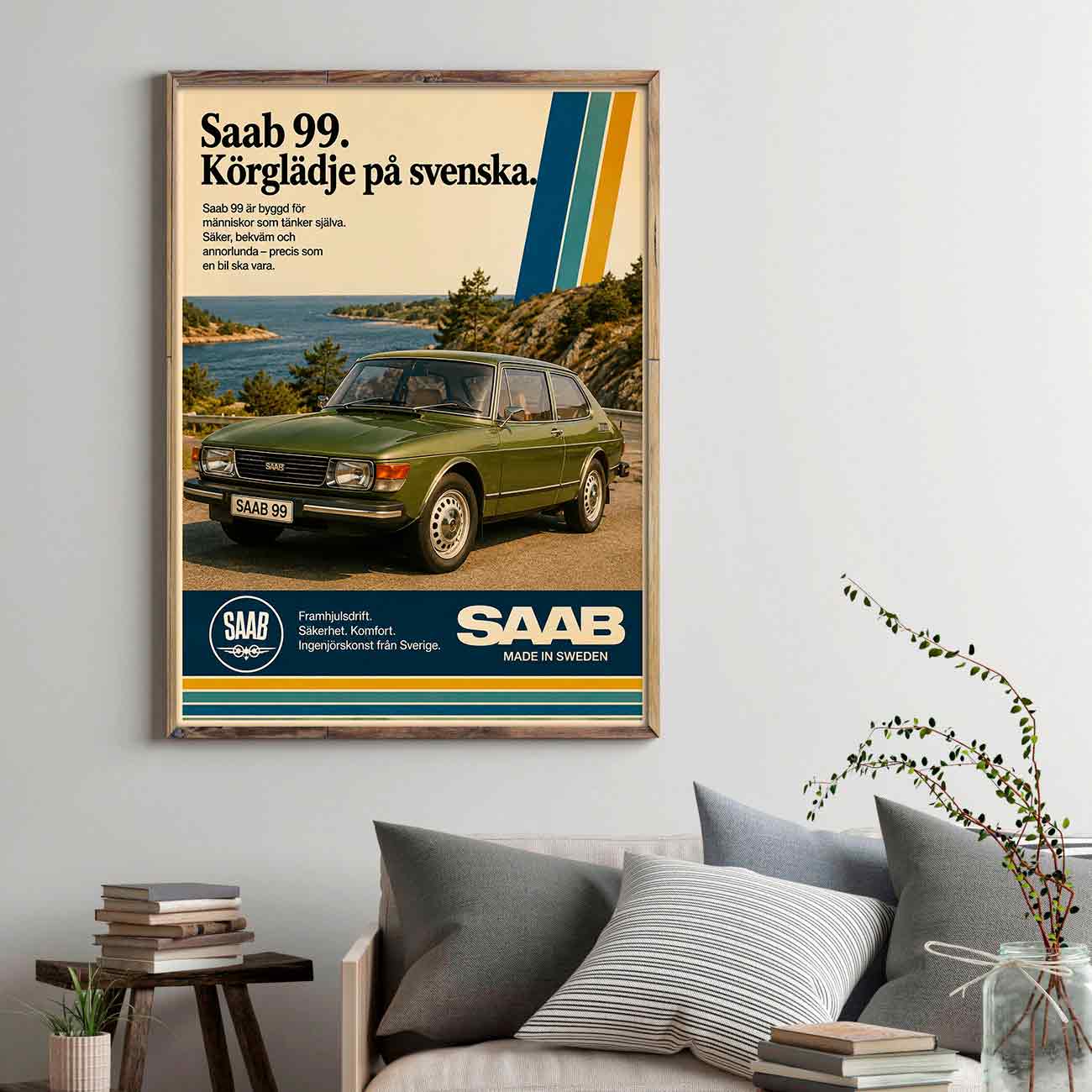 Juliste autot Saab 99 LÖ 40×55 50×70-2aaa