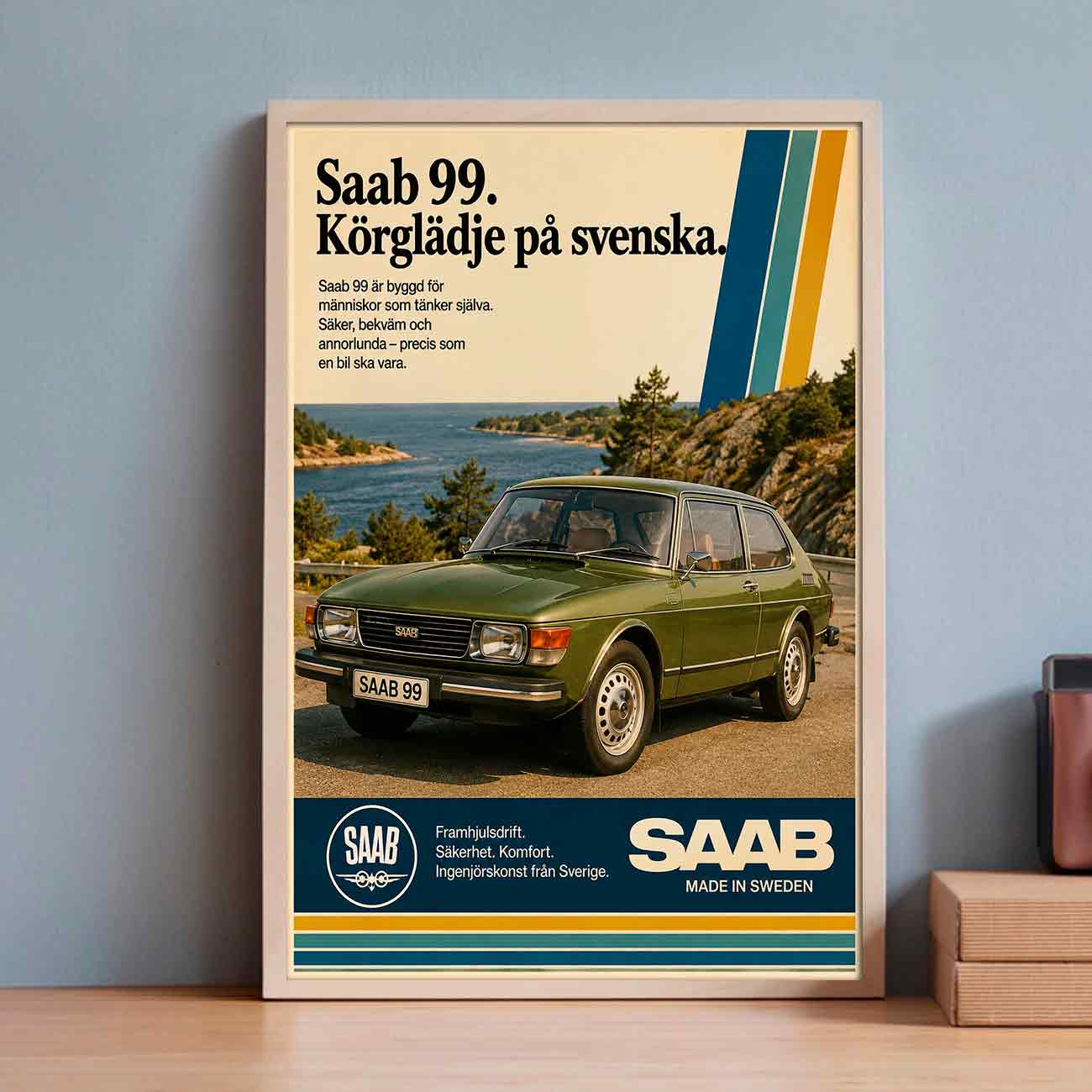 Juliste autot Saab 99 LÖ 40×55 50×70-2aaaa