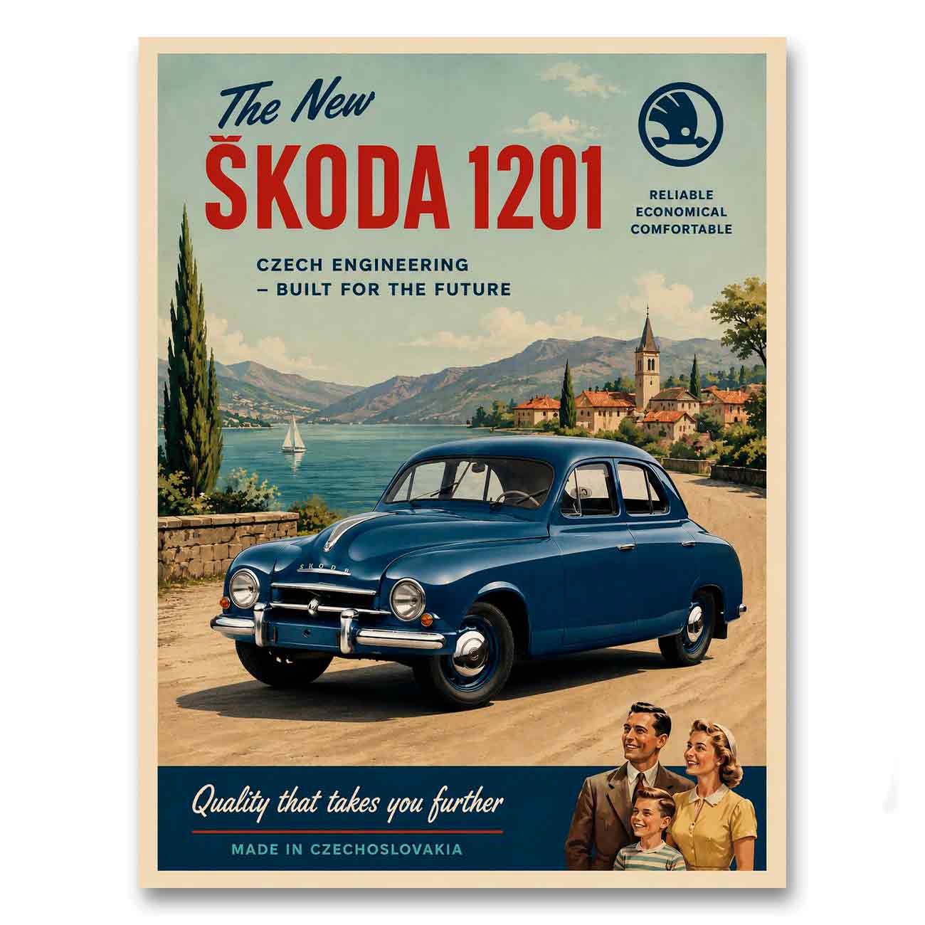 Juliste autot Skoda 1201 1 LÖ 40×55 50x70a