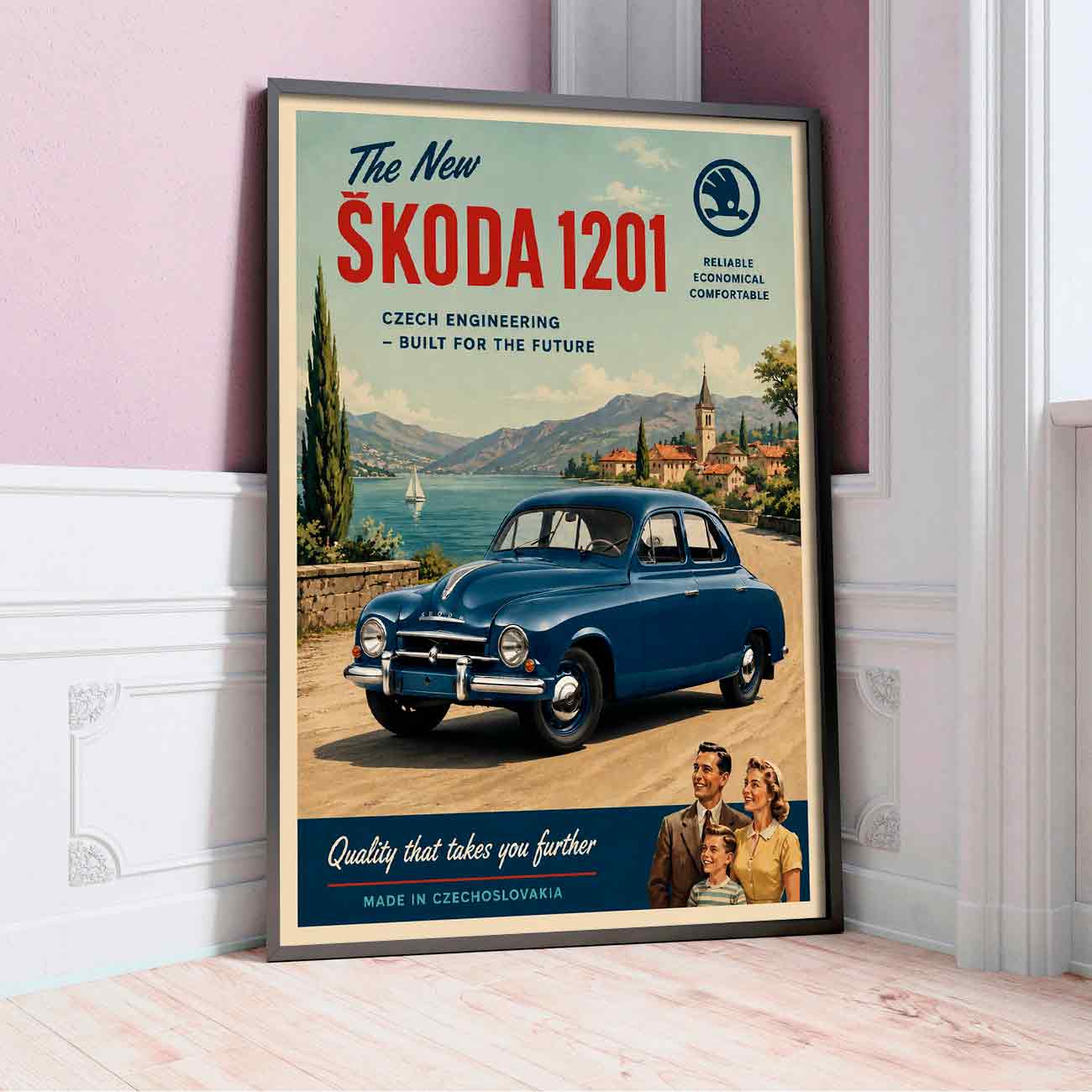Juliste autot Skoda 1201 1 LÖ 40×55 50x70aaa