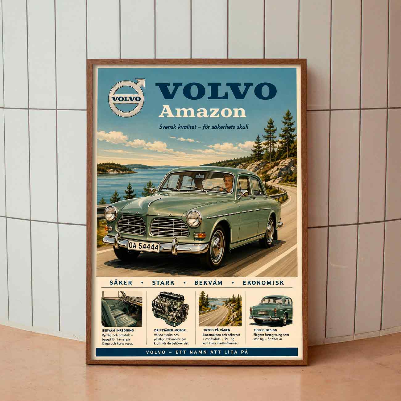 Juliste autot Volvo Amazon LÖ 40×55 50×70-1aa