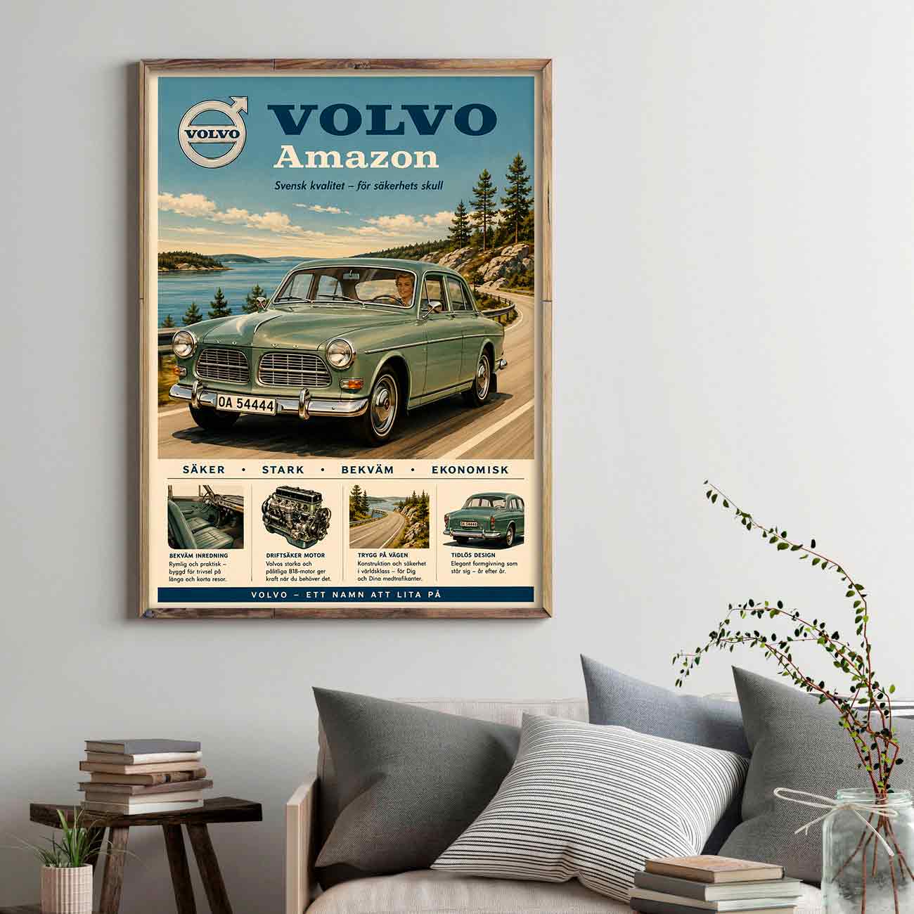 Juliste autot Volvo Amazon LÖ 40×55 50×70-1aaa