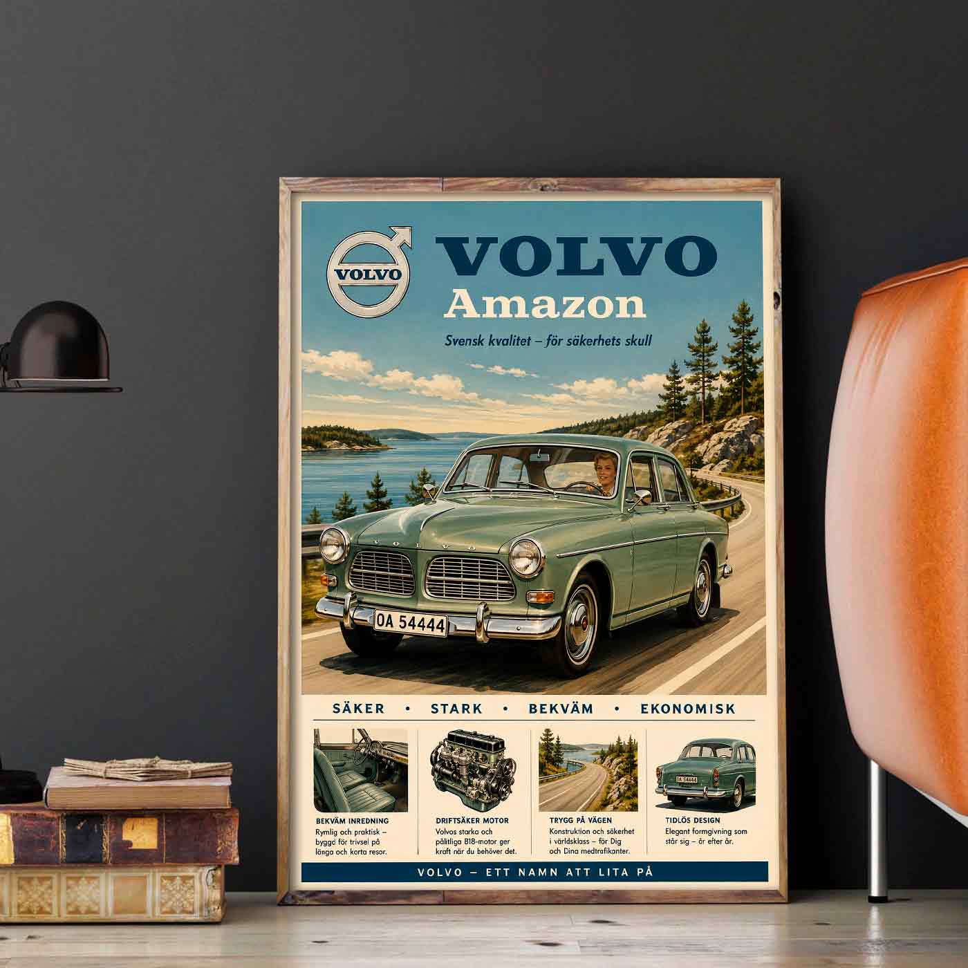 Juliste autot Volvo Amazon LÖ 40×55 50×70-1aaaa