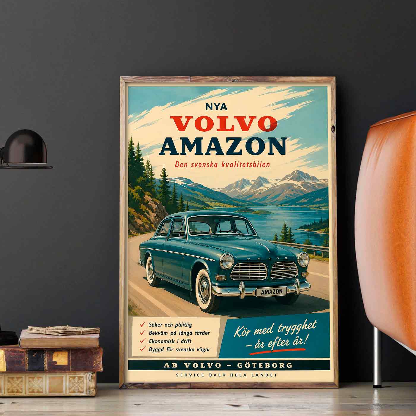 Juliste autot Volvo Amazon LÖ 40×55 50×70-2aaa